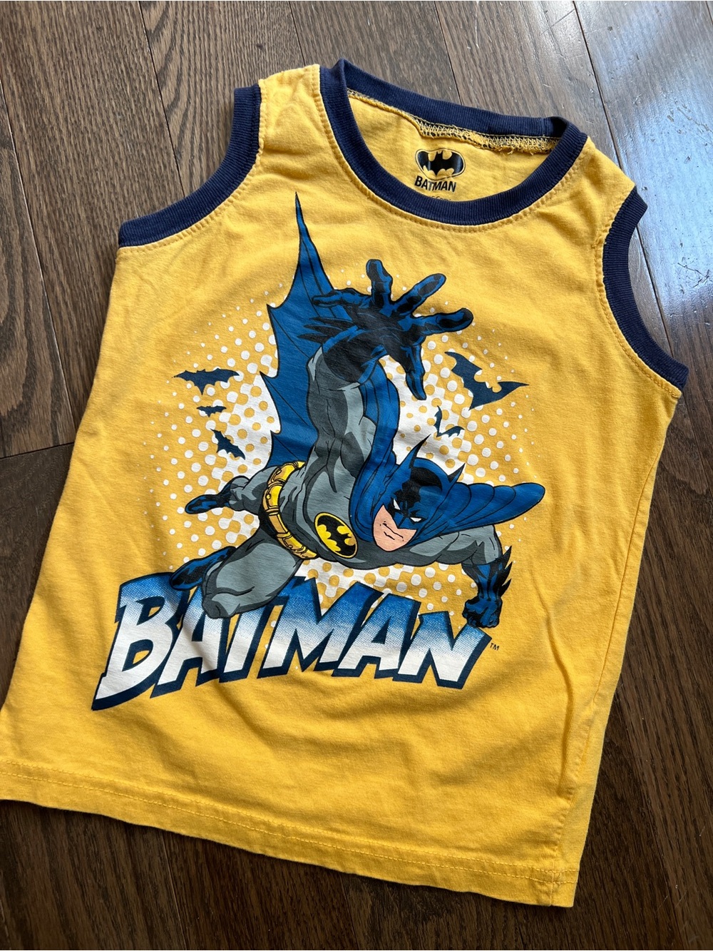 Batman DC Comics Yellow & Navy Batman Tank top kids size 4T
